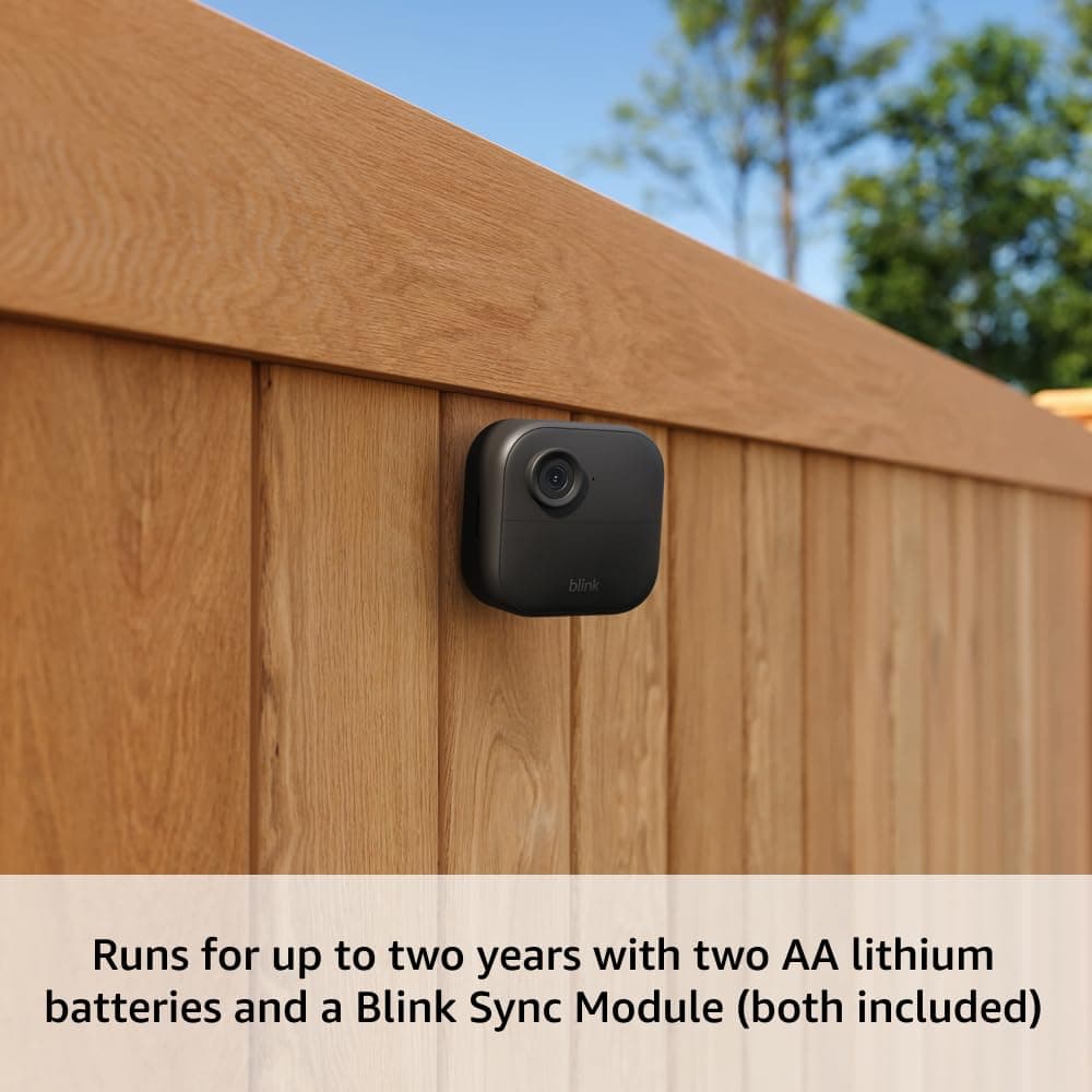Blink Outdoor 4 – Wireless smart security camera, two-year battery life, 1080p HD day and infrared night live view, two-way talk. Sync Module Core included – 2 camera system thumbnail 3