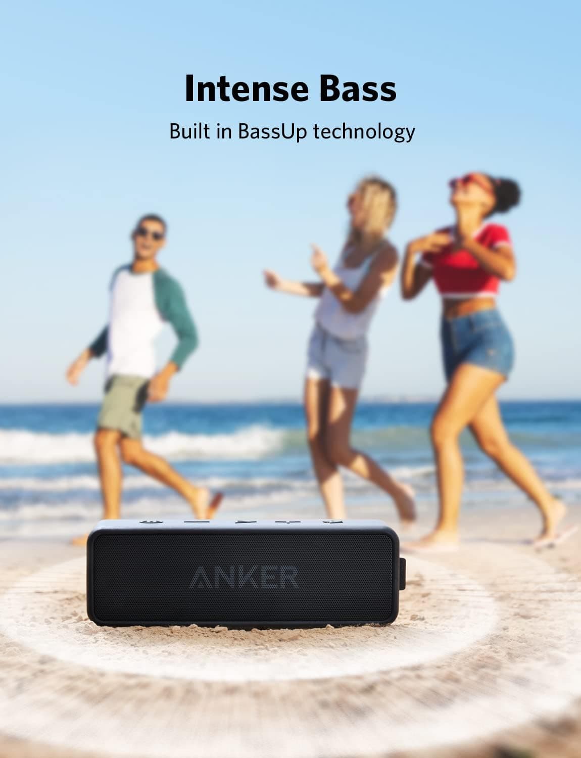 Anker Soundcore 2 Portable Bluetooth Speaker with Stereo Sound, Bluetooth 5, Bassup, IPX7 Waterproof, 24-Hour Playtime, Wireless Stereo Pairing, Speaker for Home, Outdoors, Travel thumbnail 3