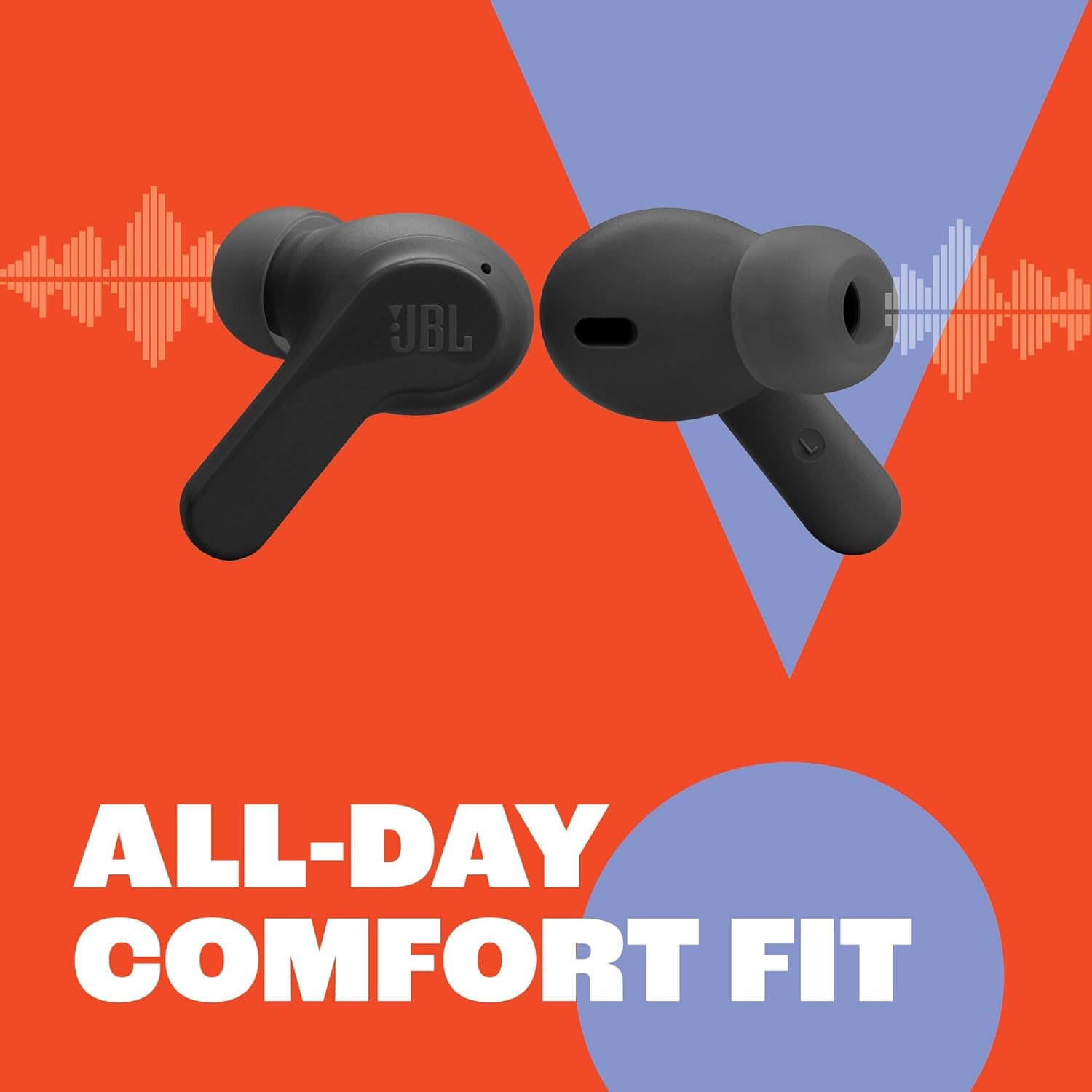 JBL Vibe Beam - True Wireless JBL Deep Bass Sound Earbuds, Bluetooth 5.2, Water & Dust Resistant, Hands-free call with VoiceAware, Up to 32 hours of battery life (Black) thumbnail 6