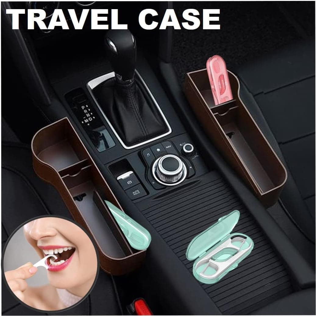 Dental Floss Picks, Flossers Picks for Adult Teeth, Packed in 1pc of Refillable Auto-Ejection-Case and 3pcs of Portable Cases, Hygienic Convenient, Smart Buy, 442pcs (White) thumbnail 5