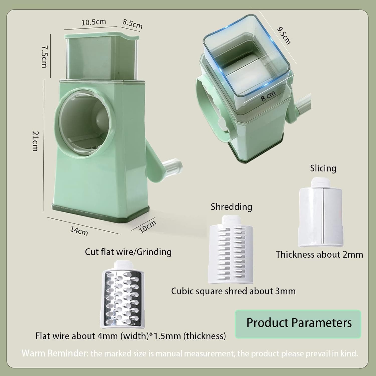 1 PCS Hand Crank Vegetable Cutter Chopper Vegetable Cutter Hand Crank Vegetable cutter Multifunctional Vegetable Cutter Hand-operated Vegetable Cutter Slicer Kitchen Potato Shredder Cutter thumbnail 4