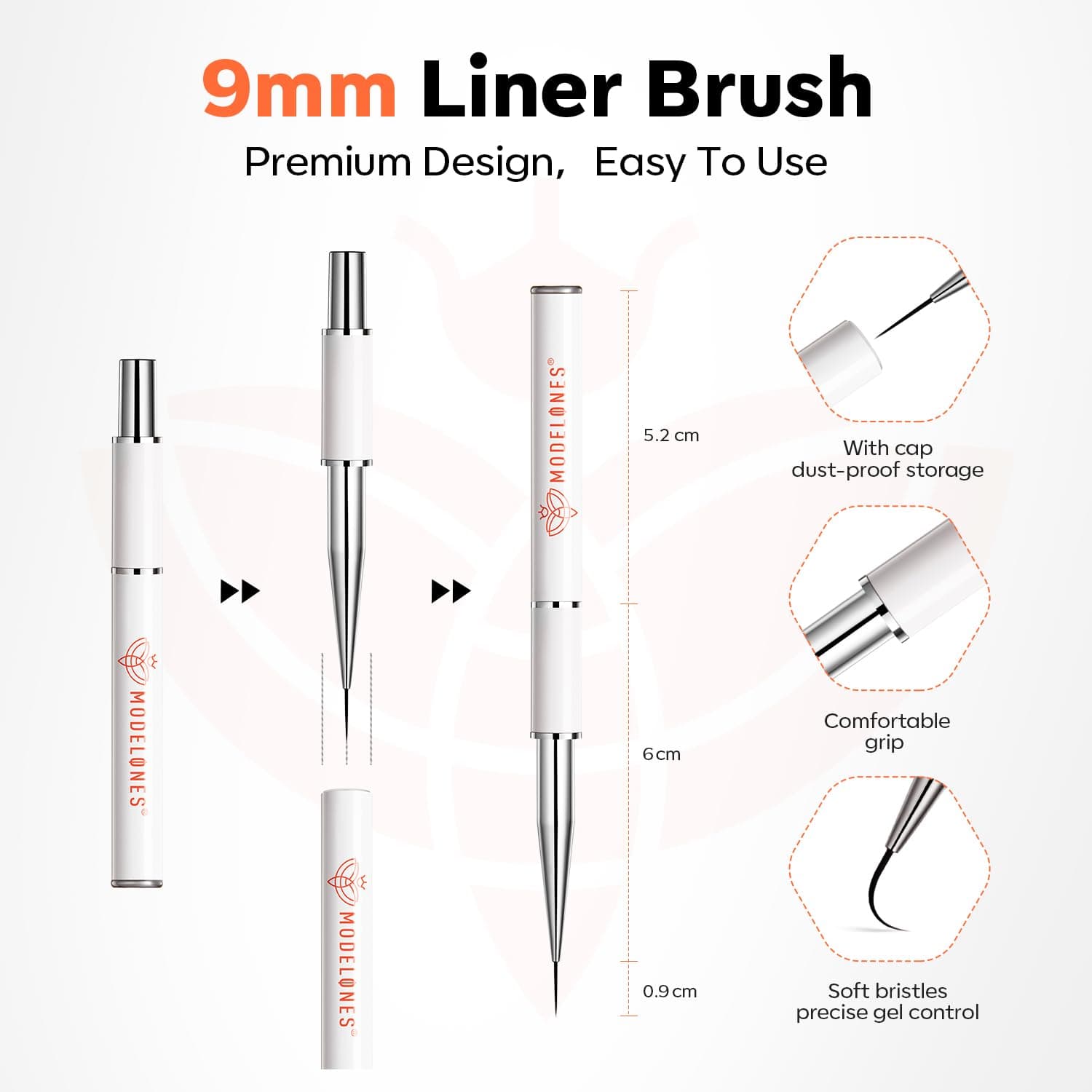 modelones Builder Nail Gel, 7-in-One Clear Builder Nail Polish with Detachable Liner Brush, 15ml LED Lamp Cured Rubber Base Gel Polish Strengthener Color Base Coat Thickening Solution thumbnail 5