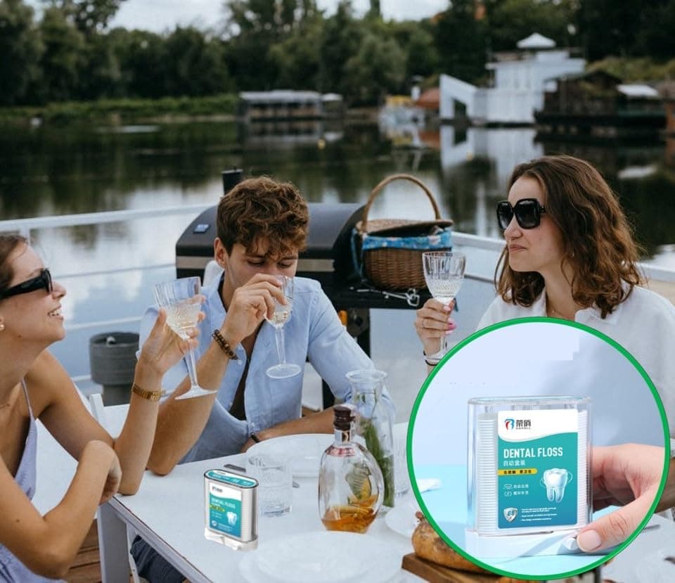 Dental Floss Picks, Flossers Picks for Adult Teeth, Packed in 1pc of Refillable Auto-Ejection-Case and 3pcs of Portable Cases, Hygienic Convenient, Smart Buy, 442pcs (White) thumbnail 9