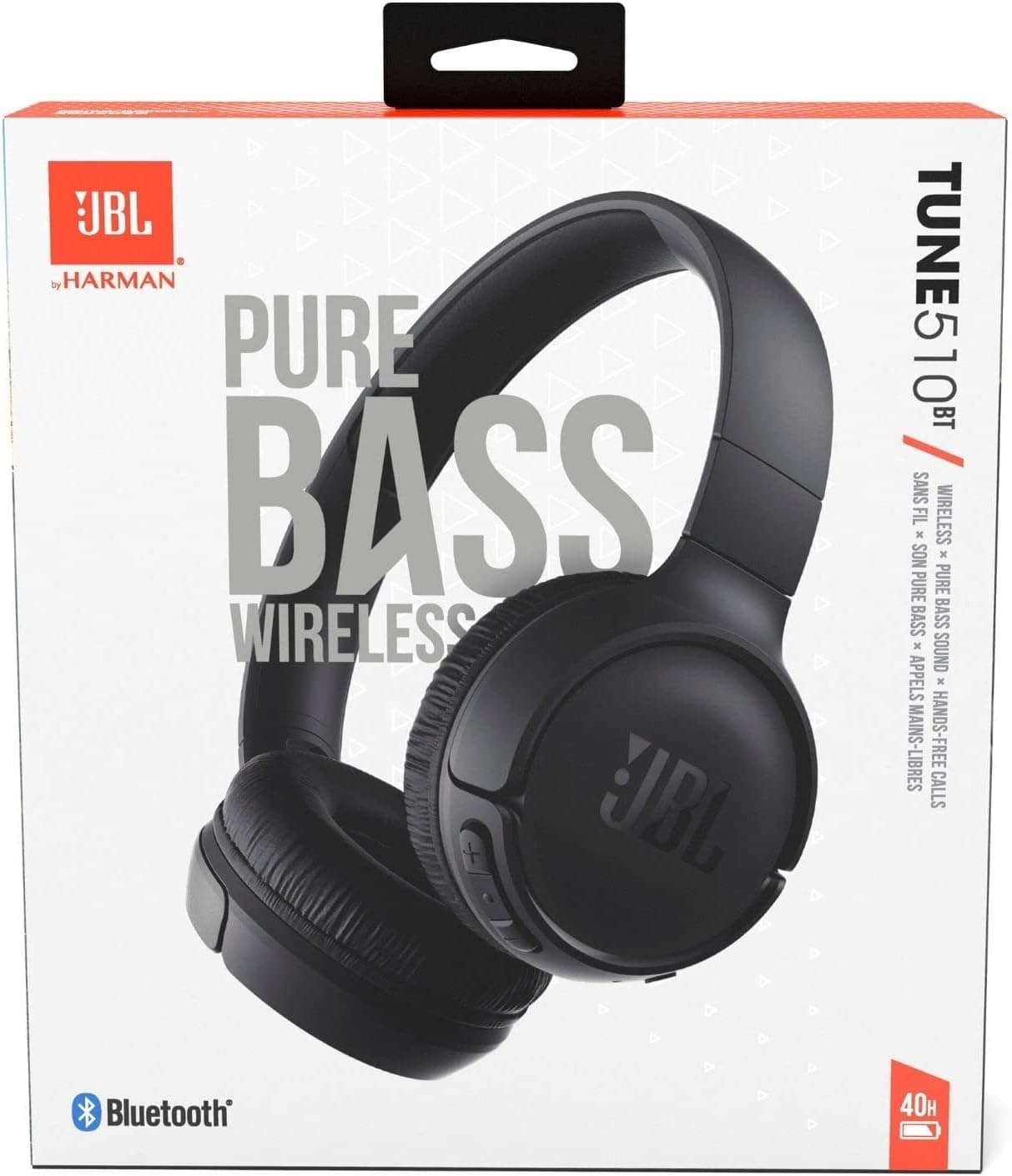 JBL Tune 510BT - Bluetooth headphones with up to 40 hours battery, microphone for call, foldable and comfortable, Android and iOs compatible (Black) thumbnail 4