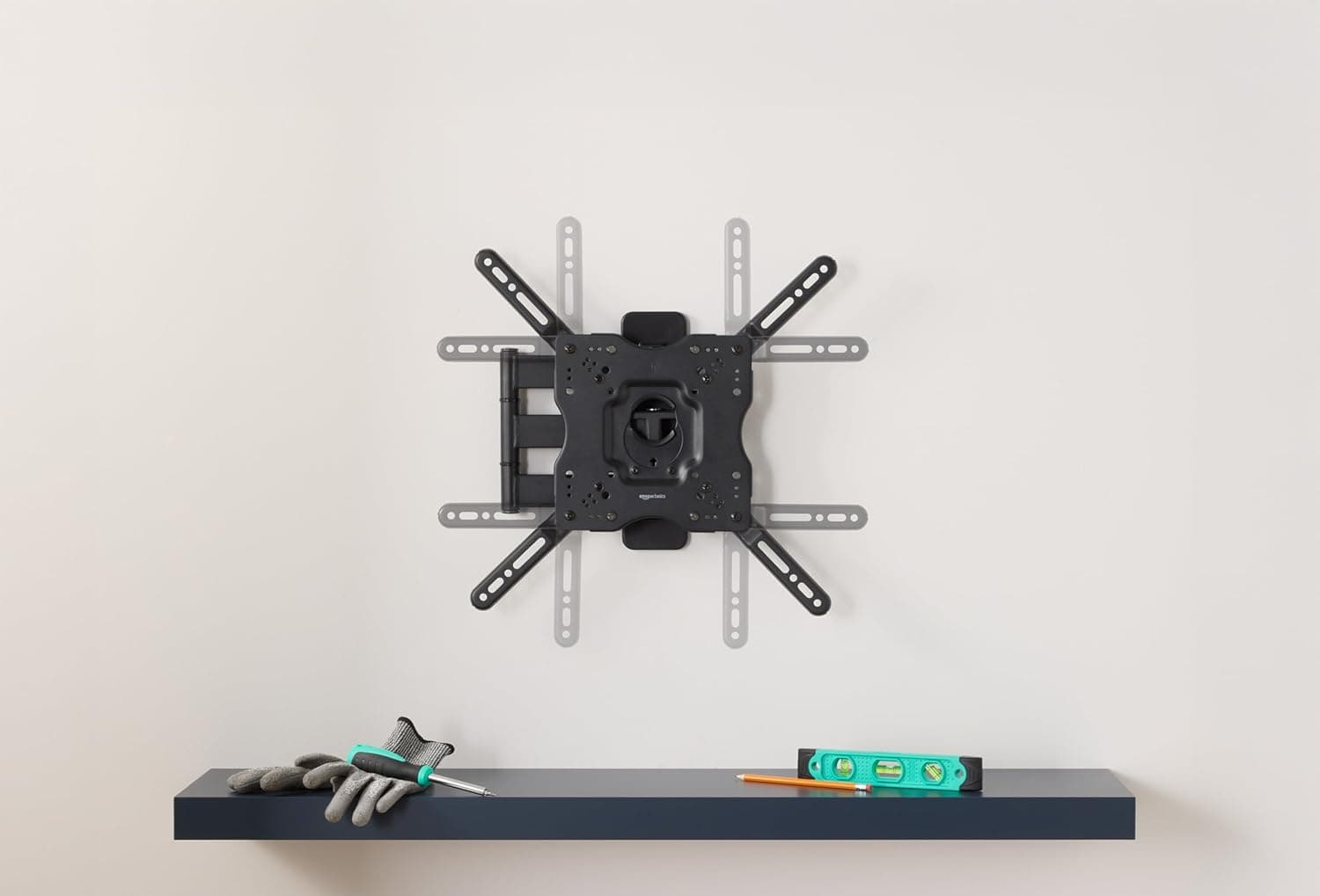 Amazon Basics Full Motion Articulating TV Monitor Wall Mount for 26" to 55" TVs and Flat Panels up to 80 Lbs, Black thumbnail 6