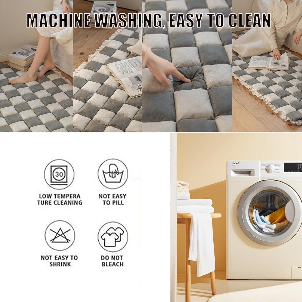 Funny Pet Couch Covers for Sofa Plush Checker Couch Cover for 3 Cushion Couch Sofa Pet Friendly (Bohemia Orange,70x150 cm/27.6x59.06 in) thumbnail 9