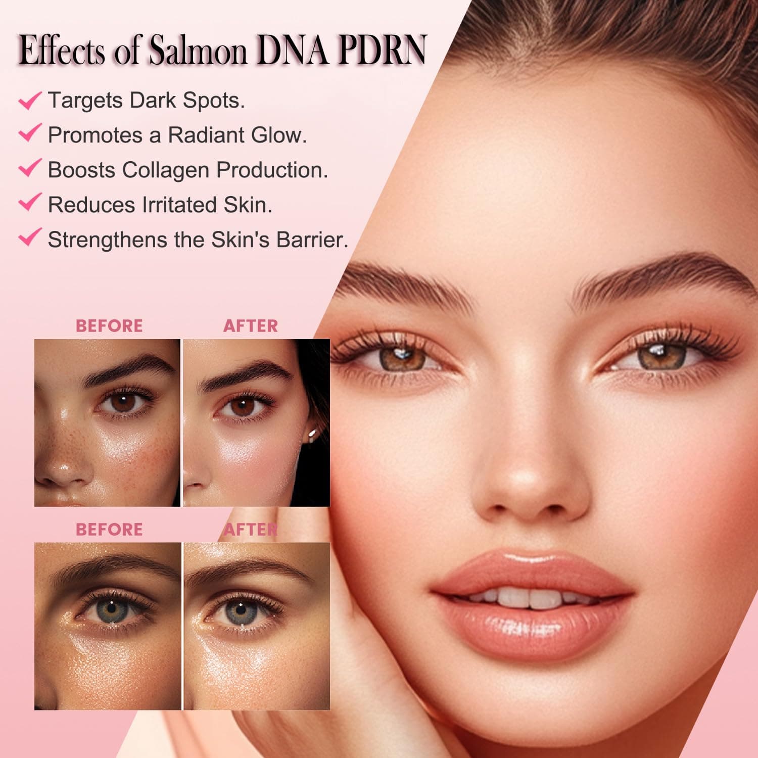 Mtmult Salmon DNA PDRN Serum - PDRN Salmon DNA Anti-Aging Ampoule with 99% Salmon DNA PDRN, Collagen & Hyaluronic Acid, 0.05 fl.oz x 30e, Firming & Moisturizing - Fuses Salmon DNA Power thumbnail 5