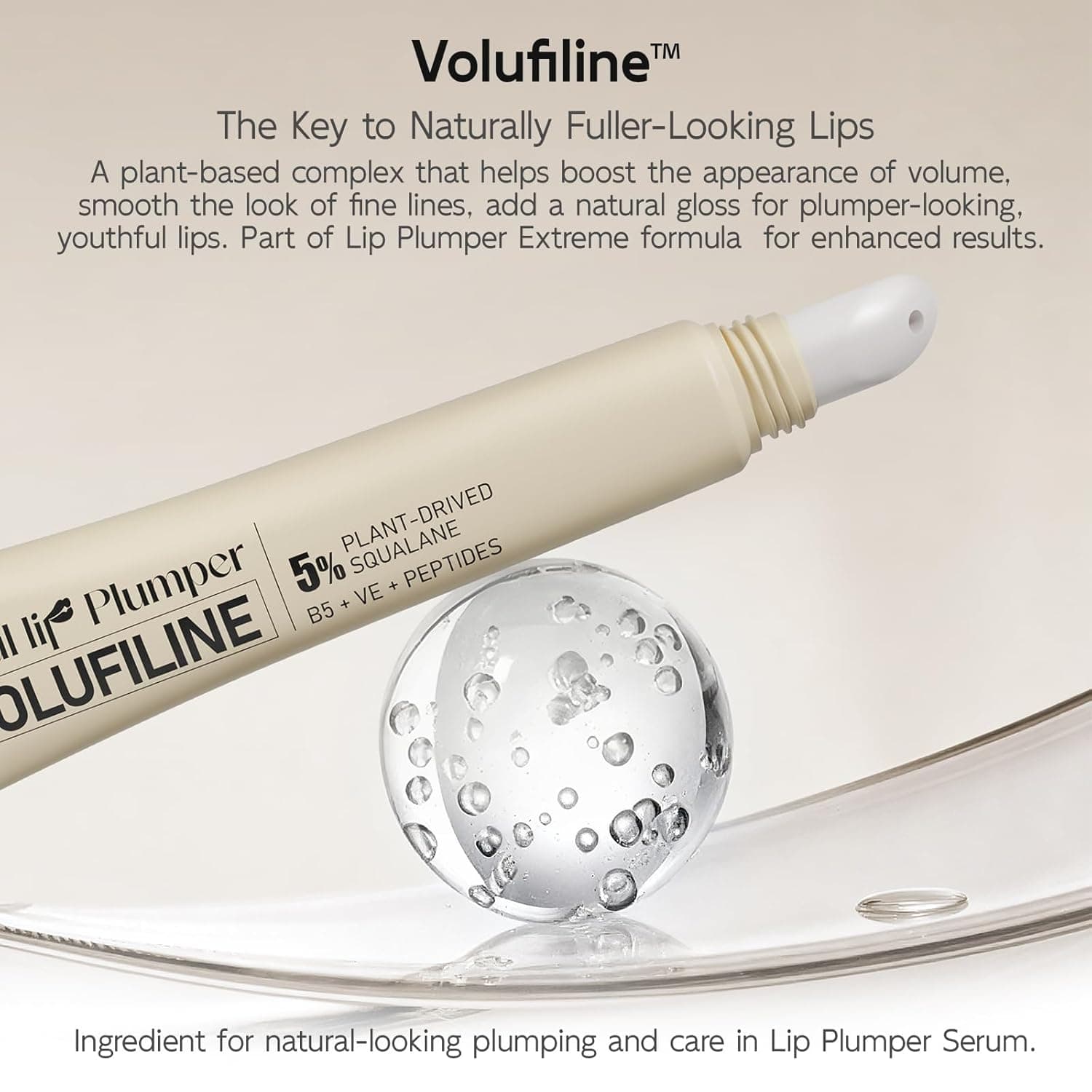 YouthVibe Hydrating Lip Primer & Plumper Gloss - 5% Volufiline™, Squalane, Shea Butter, Collagen, Peptide & PDRN - Moisturizing Lip Care for Smoother, Softer Lips thumbnail 3