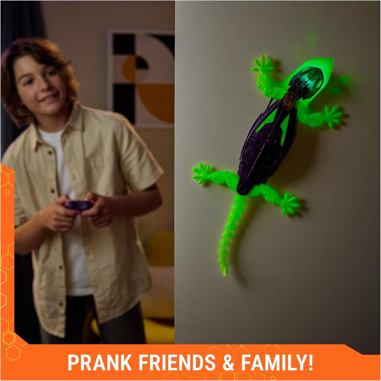 HEX BOTS Glow-in-The-Dark Gecko with Official Wall Climber Technology, Rechargeable Remote Control Robot Kids Toys, Prank Toys for Boys & Girls Ages 4 & Up thumbnail 5