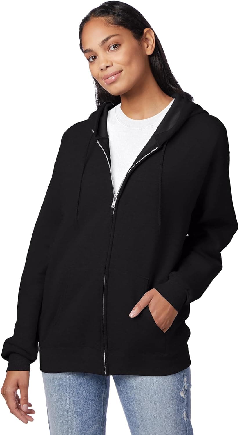 Hanes mens Zip-up Hoodie, Ecosmart Fleece Full-zip Hoodie for Men, Hooded Sweatshirt thumbnail 3