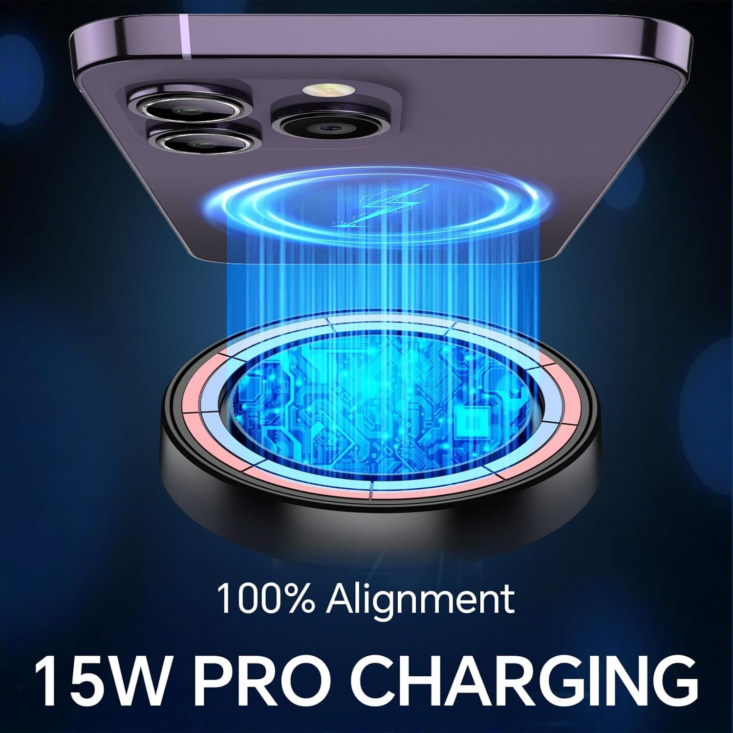 Kaistyle for MagSafe Car Mount Charger【Stronger Magnets】iPhone Magnetic Wireless Car Charger【Dashboard+Vent】 for Magsafe Charger Cell Phone Car Mount for iPhone 17 Pro Max 16 15 14 13 12 MagSafe Cases thumbnail 3