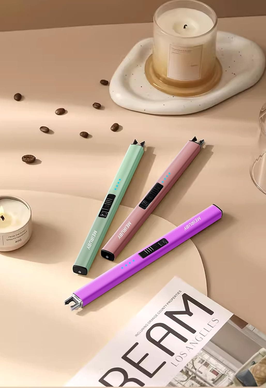 MEIRUBY Electric Candle Lighter, Christmas Stocking Stuffers Gifts for Women Mom Men Wife Sister, USB Arc Rechargeable Windproof Long Lighter for Candle BBQ Housewarming Birthday Gifts Idals thumbnail 5