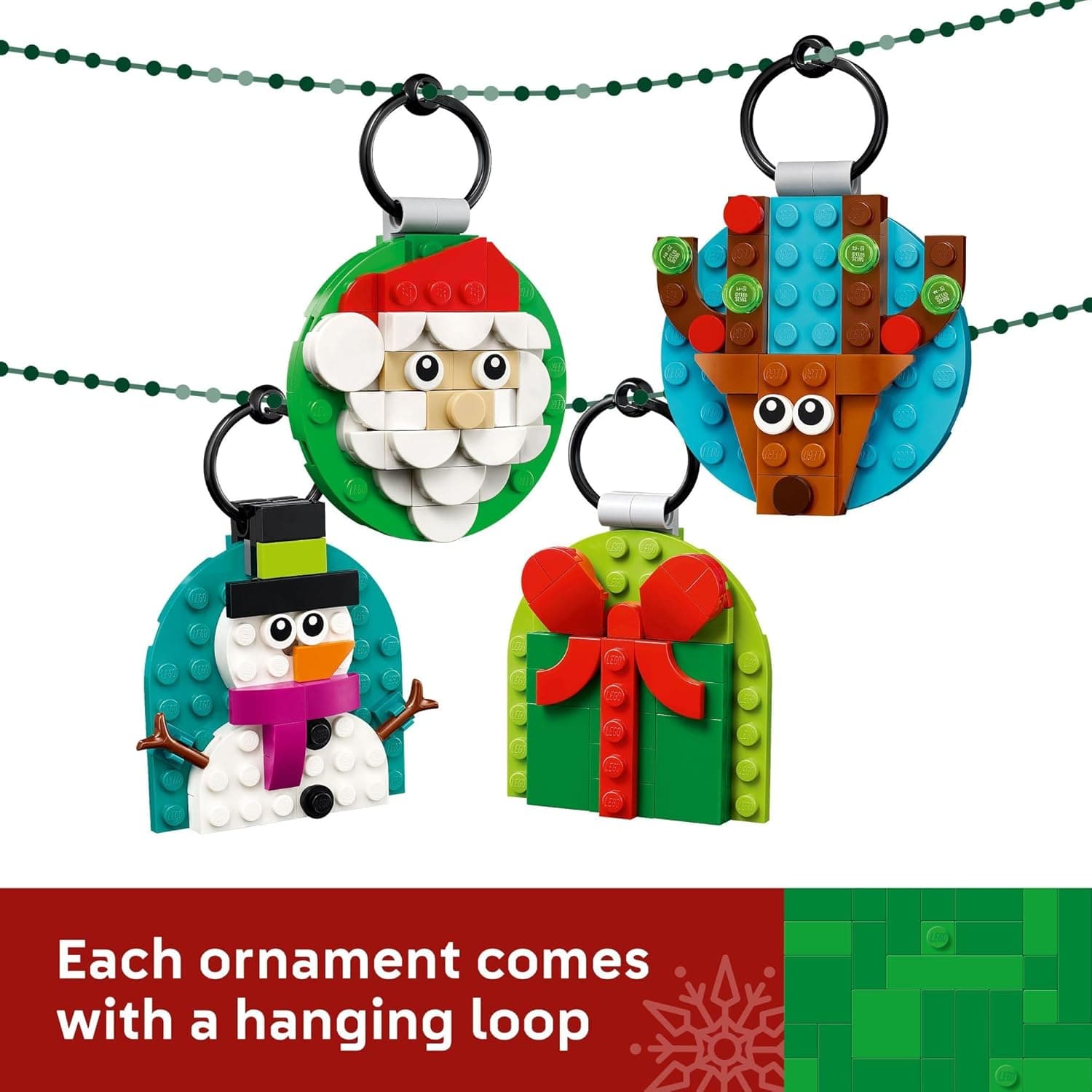 LEGO Christmas Ornament Selection Building Toys - Holiday Crafts for Family, Kids, Boys & Girls, Ages 6+ - Hanging Christmas Decorations for Tree - 40744 thumbnail 6