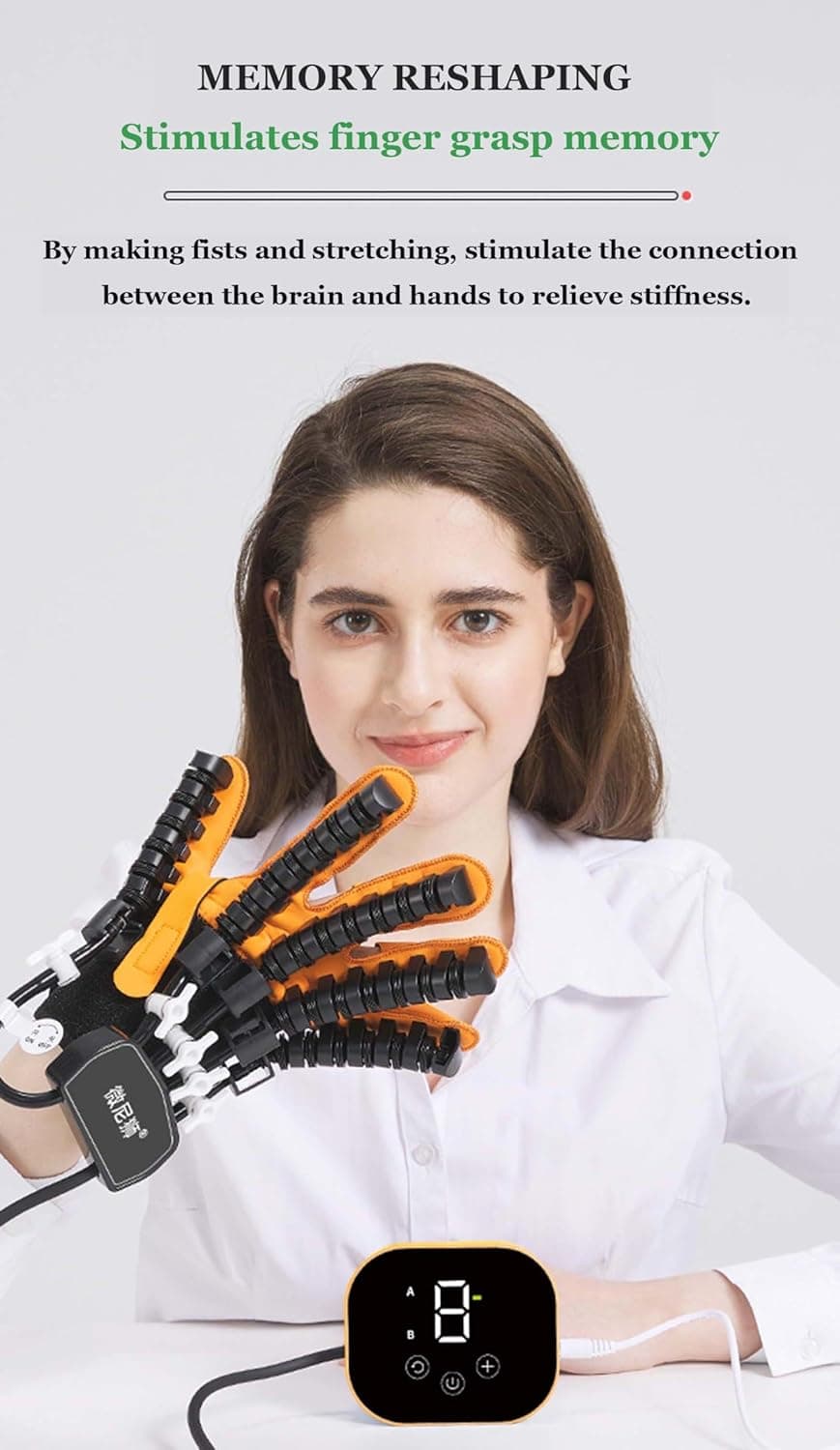 Both Hands Rehabilitation Robot Gloves, 2024 Electric Hand Function Equipment, Stroke Hemiplegia Fingers Recovery Massage Therapy, Finger Robot Rehab Gloves thumbnail 3