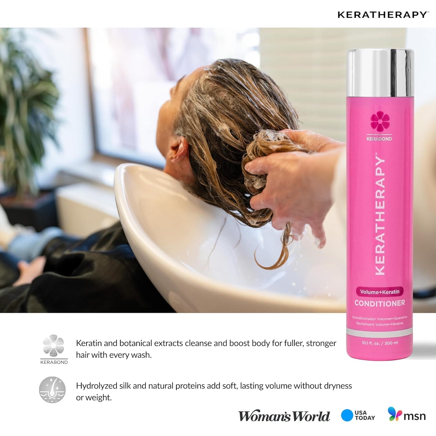 Keratherapy Keratin Infused Volume Conditioner, 10.1 fl. oz., 300 ml - Thin Hair Conditioner for Volume & Thickening - With Hemp Seed Oil, Indian Laurel Extract, Sea Kelp & Hydrolyzed Silk thumbnail 6