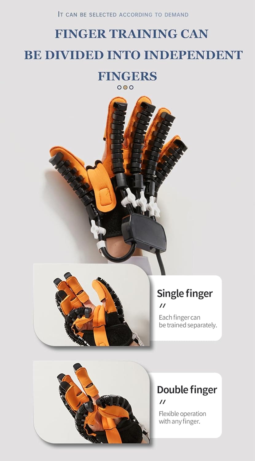 Both Hands Rehabilitation Robot Gloves, 2024 Electric Hand Function Equipment, Stroke Hemiplegia Fingers Recovery Massage Therapy, Finger Robot Rehab Gloves thumbnail 5