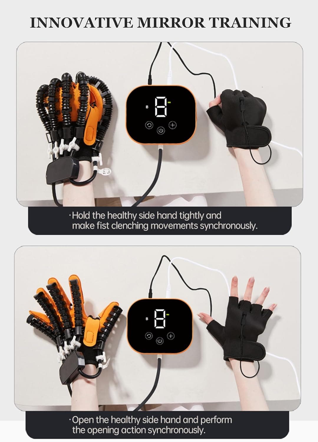 Both Hands Rehabilitation Robot Gloves, 2024 Electric Hand Function Equipment, Stroke Hemiplegia Fingers Recovery Massage Therapy, Finger Robot Rehab Gloves thumbnail 6