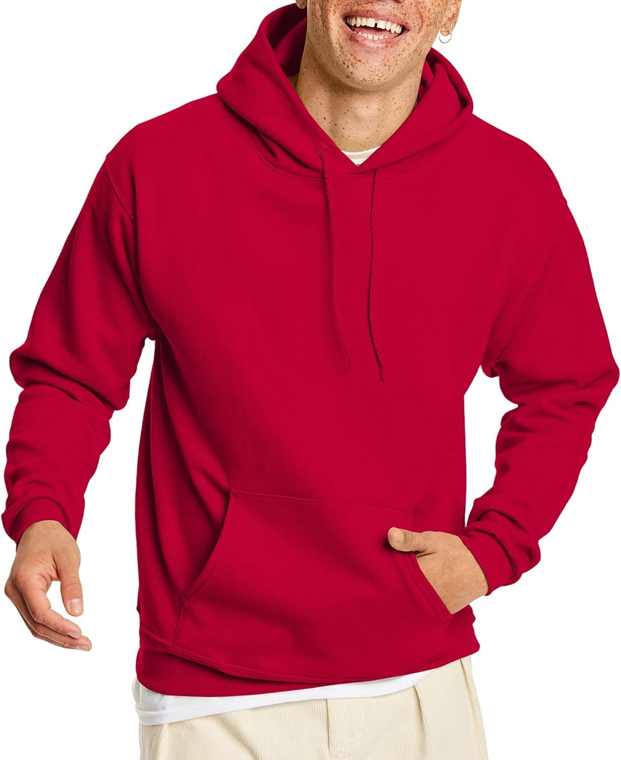 Hanes EcoSmart Hoodie, Midweight Fleece, Pullover Hooded Sweatshirt for Men thumbnail 2