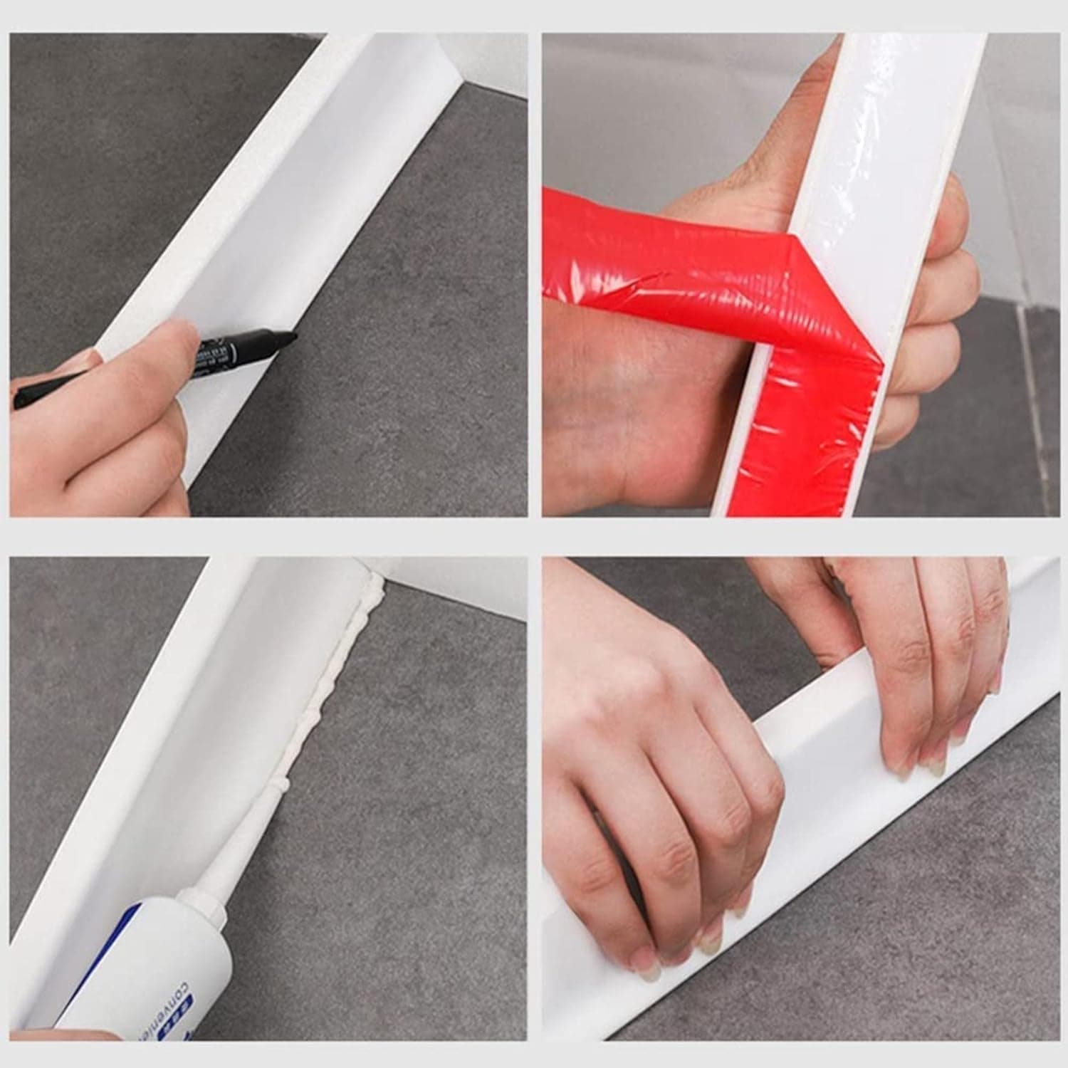 DARZYS Shower Threshold Water Dam, Shower Water Barrier Silicone Wet Room Bathroom Floor Sealing Strip Shower Threshold Dam Shower Barrier(1.4m) thumbnail 6