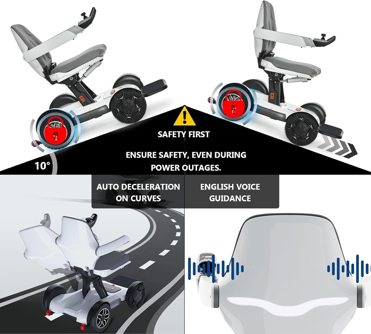 ROBOOTER® X40 Intelligent Electric Powered Wheelchair Device, Automatic Folding, Remote Controlled, Smart, Compact Heavy Duty Mobile, Powerful Dual Motor, Foldable Portable Motorized Mobility Scooter thumbnail 4