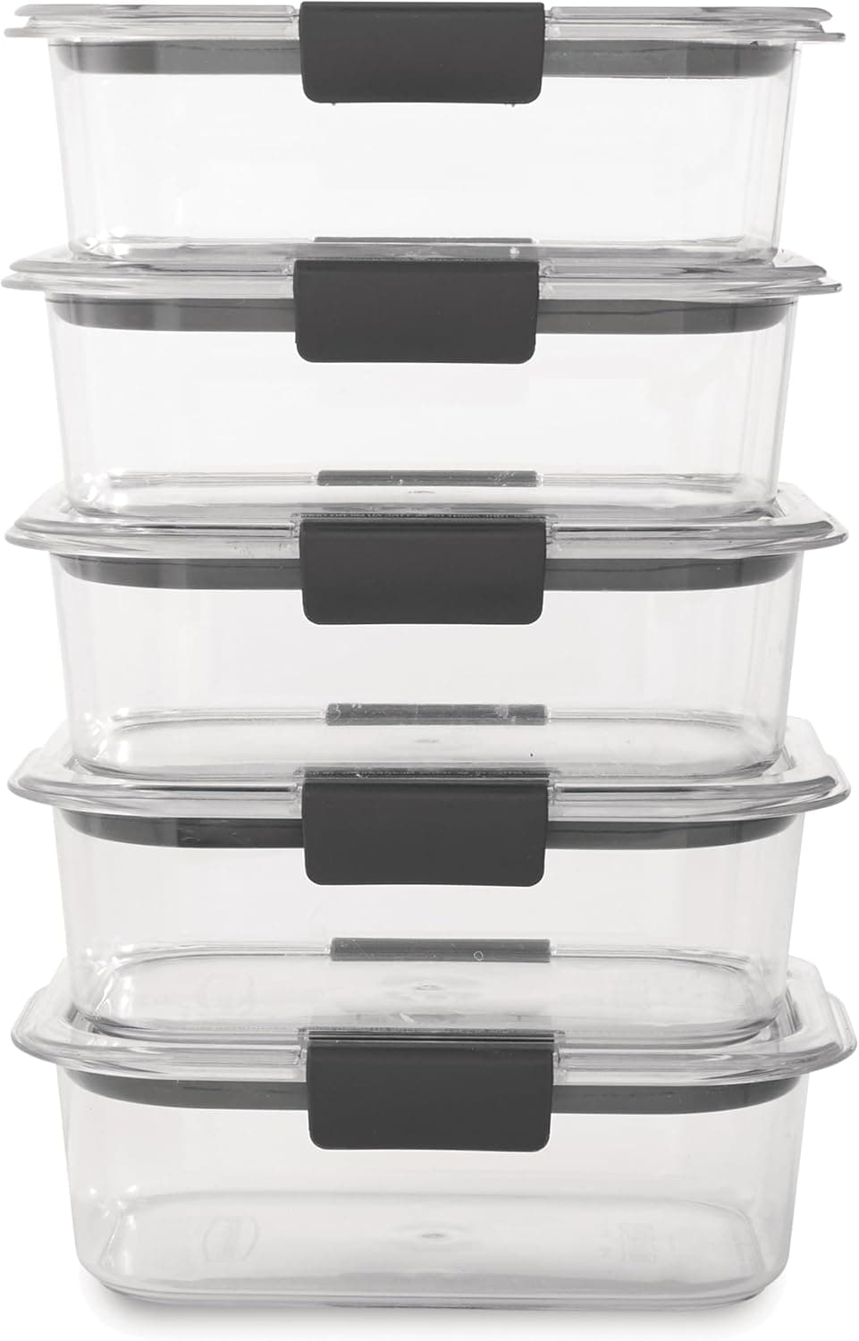 Rubbermaid Brilliance Food Storage Containers BPA Free Airtight Lids Ideal for Lunch Meal Prep & Leftovers Set of 5 (3.2 Cup) thumbnail 2
