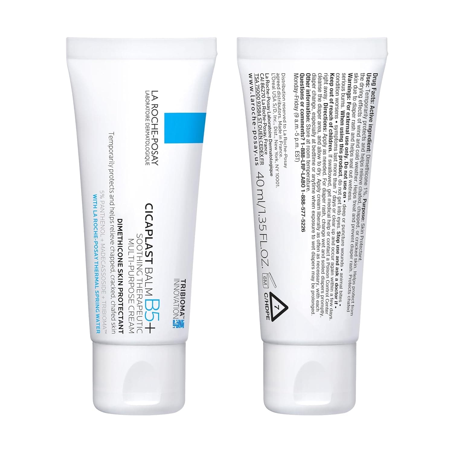 La Roche-Posay Cicaplast Balm B5, Healing Ointment and Soothing Therapeutic Multi Purpose Cream for Dry & Irritated Skin, Body and Hand Balm, Baby Safe, Fragrance Free thumbnail 2
