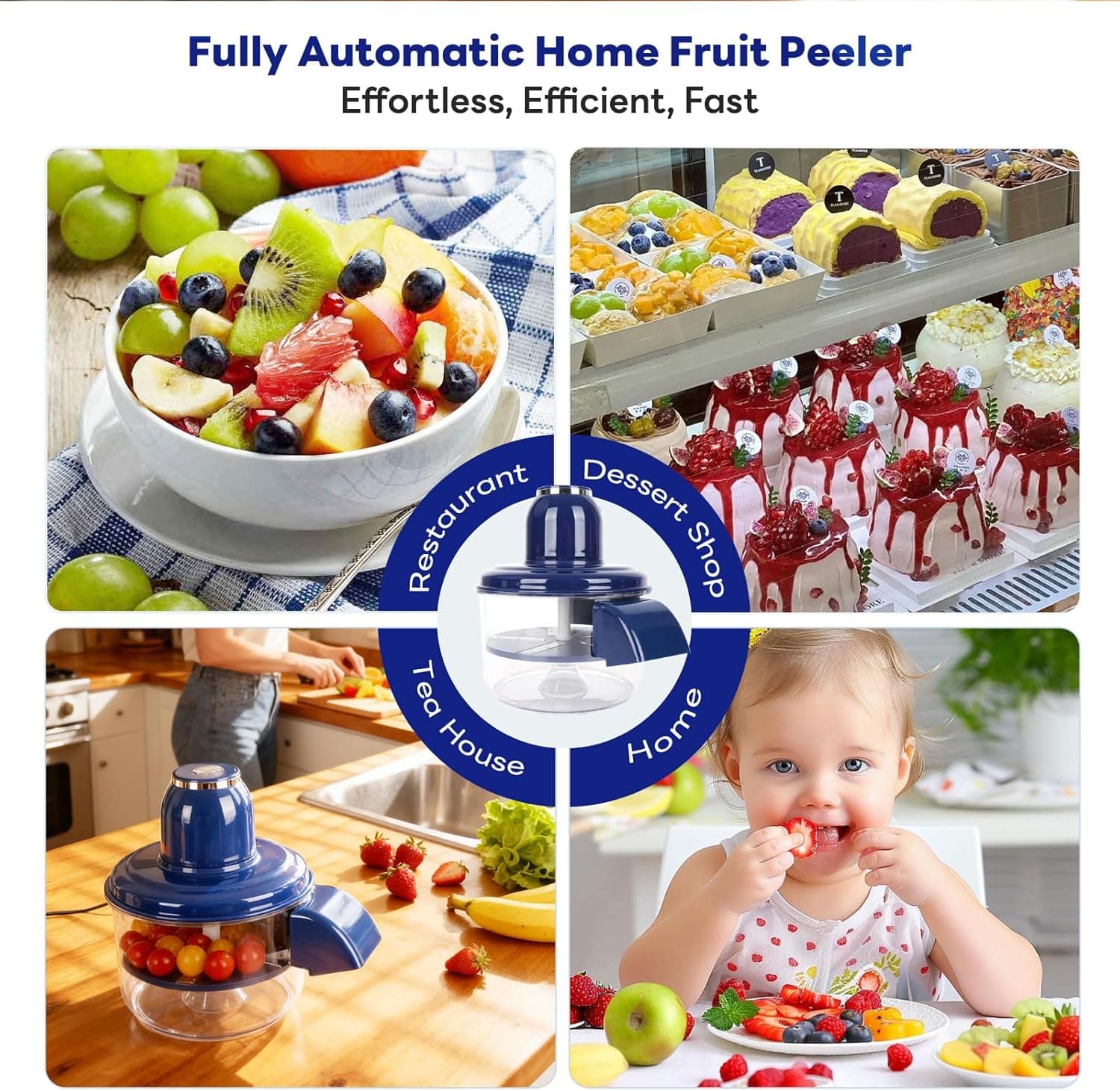 Automatic Grape Peeler Machine, Electric Garlic & Cherry Tomato Peeler Skin Remover Tool for Small Fruits, Effortless Peeling for Home Kitchen (Blue-1PC) thumbnail 3