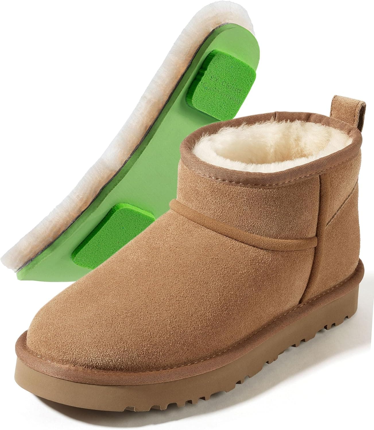 Mel&Syd 100% Australian Sheepskin Mini Boots with Arch Support Options - Warm Down to -22°F (-30°C) Thermal Ankle Booties - Waterproof Suede & Breathable Winter Shoes for Urban Commute & Office Wear
