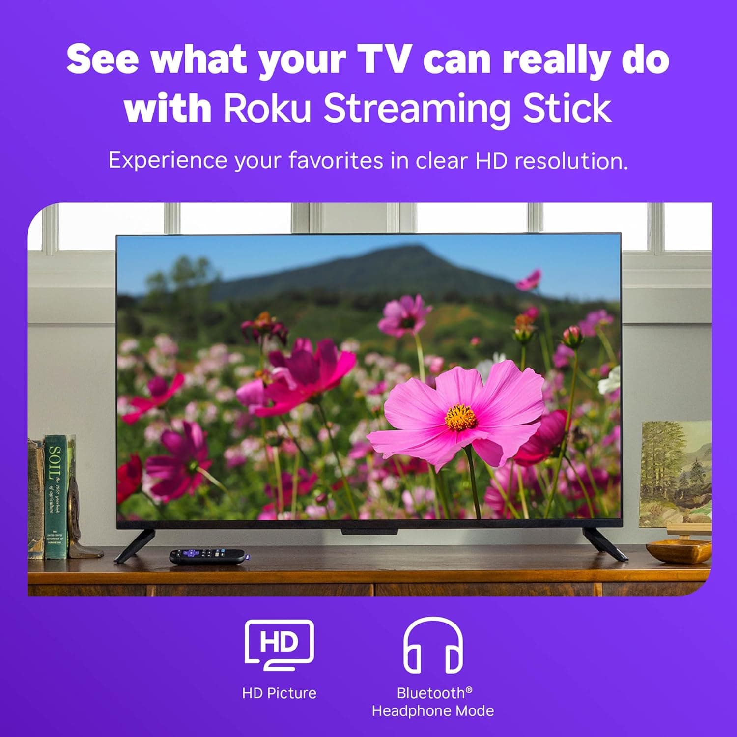 Roku Streaming Stick HD 2025 — HD Streaming Device for TV with Roku Voice Remote, Free & Live TV thumbnail 3