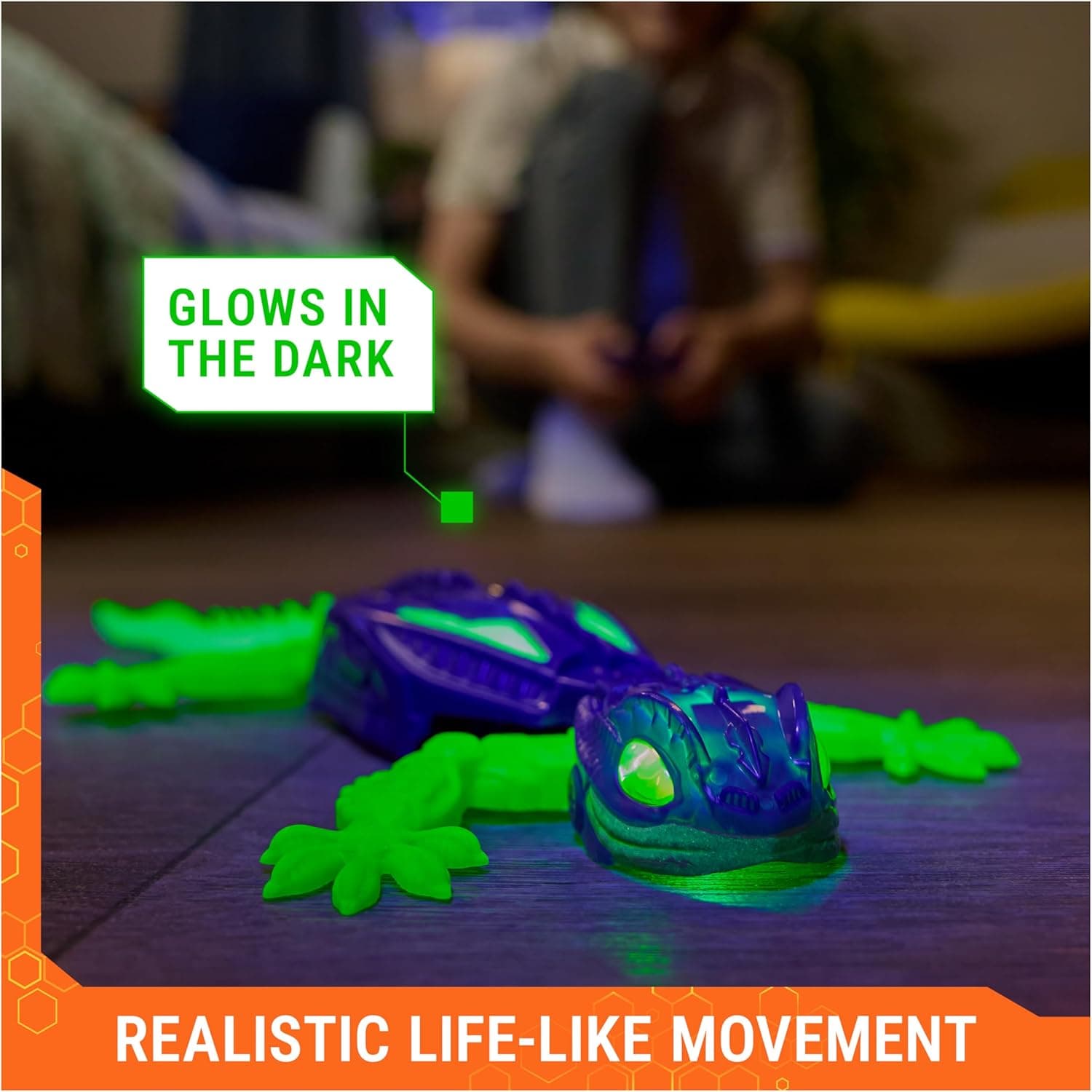 HEX BOTS Glow-in-The-Dark Gecko with Official Wall Climber Technology, Rechargeable Remote Control Robot Kids Toys, Prank Toys for Boys & Girls Ages 4 & Up thumbnail 3