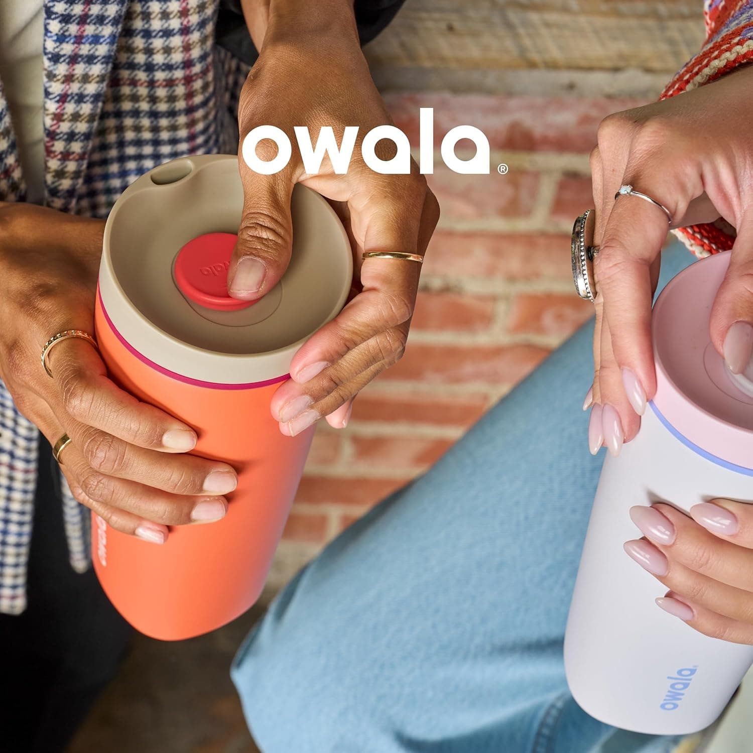 Owala SmoothSip Slider Insulated Stainless Steel Coffee Tumbler, Reusable Iced Coffee Cup, Hot Coffee Travel Mug, BPA Free 12 oz, Vanilla Bean thumbnail 5