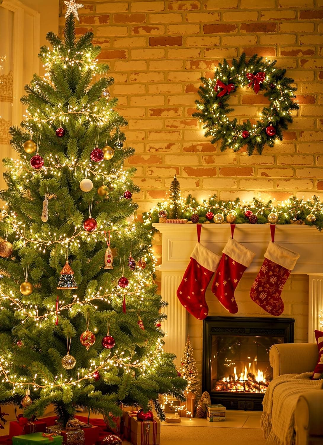 Brightown Fairy Lights Battery Operated, 10Ft 120 LED Firecracker String Lights, Waterproof Silver Wire Starry Firefly Light for DIY Wreath Weeding Indoor Outdoor Christmas Decorations thumbnail 2