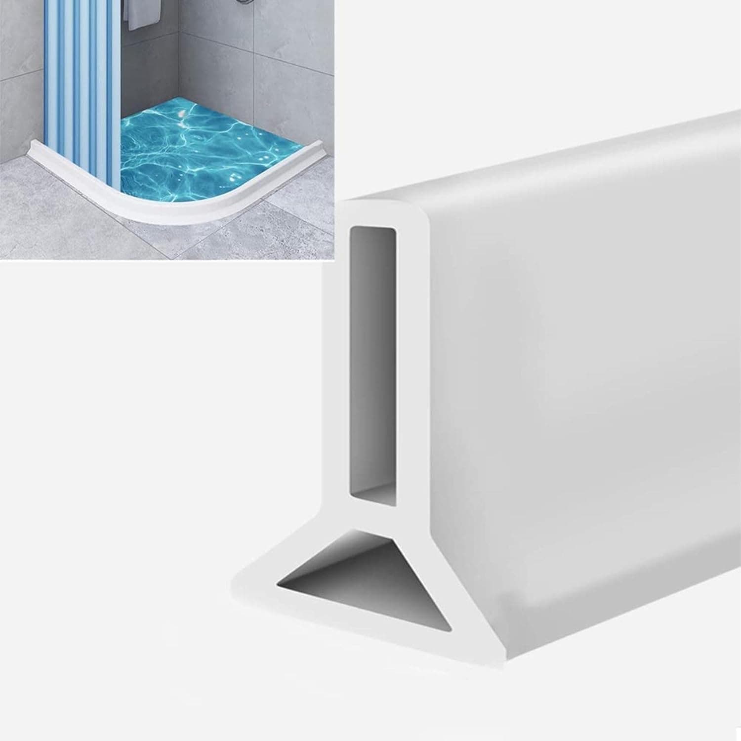 DARZYS Shower Threshold Water Dam, Shower Water Barrier Silicone Wet Room Bathroom Floor Sealing Strip Shower Threshold Dam Shower Barrier(1.4m)